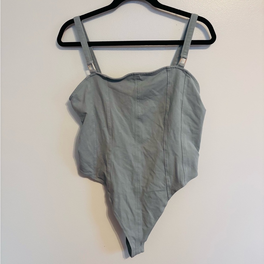 H&M blue bodysuit with adjustable spaghetti straps size large